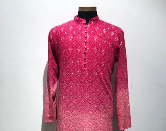 CUSTOM FIT Mens Chikankari Work Kurta Pyjama Set| indian kurta pajama set for men|indian wedding wear outfits for men|mens wedding wear