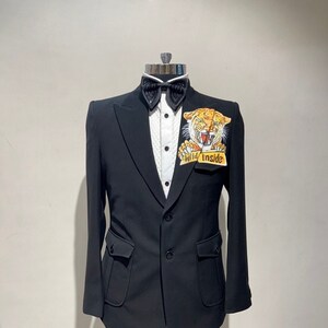 CUSTOM FIT Tiger Painted Suit For Men | Wedding wear tuxedo suit for men | Embroidered Tuxedo Suit For Men |Wedding Wear Tuxedo for Men