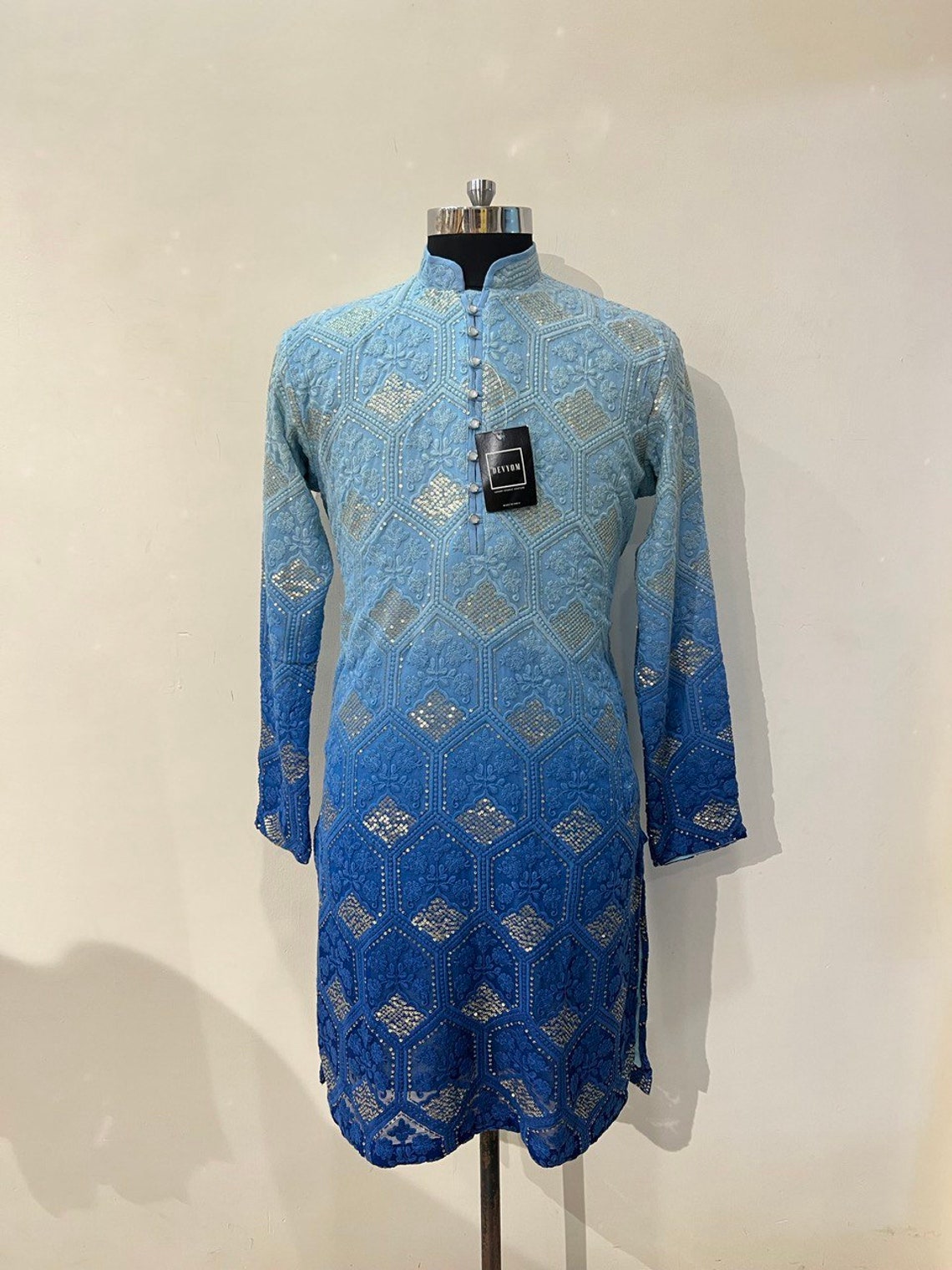 Embroidered, Ombre Design Kurta With Pyjamas