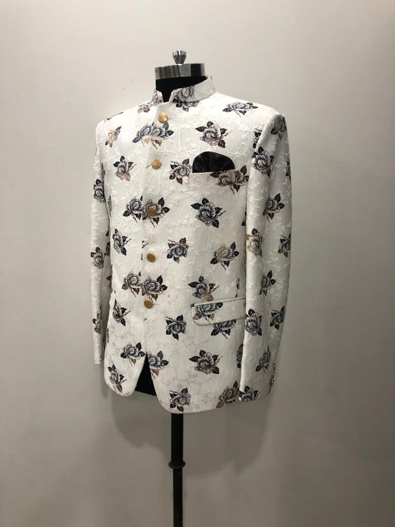 Mens Floral Print Blazer jodhpuri Blazer for Menmens Etsy