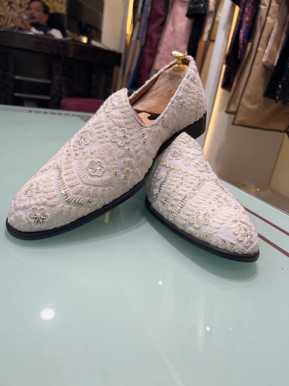 Men's Chikankari Wedding Bridal Shoes