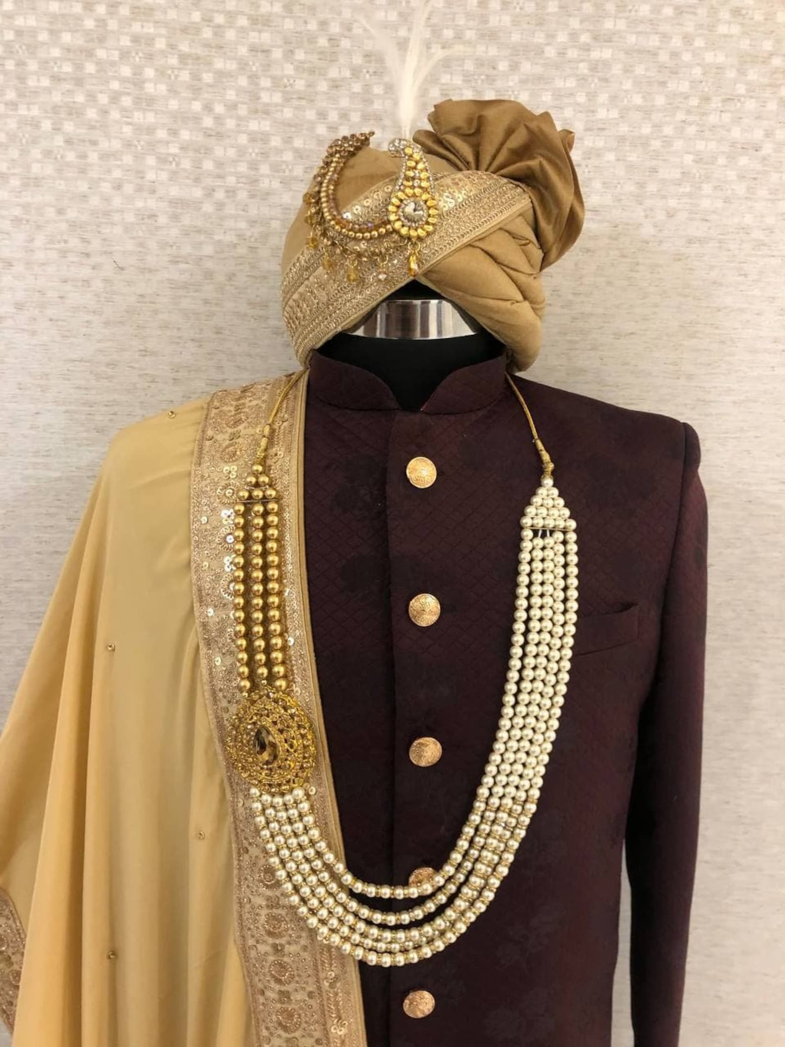 mens wedding sherwani shawl