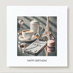 Cartão de feliz aniversário Paris