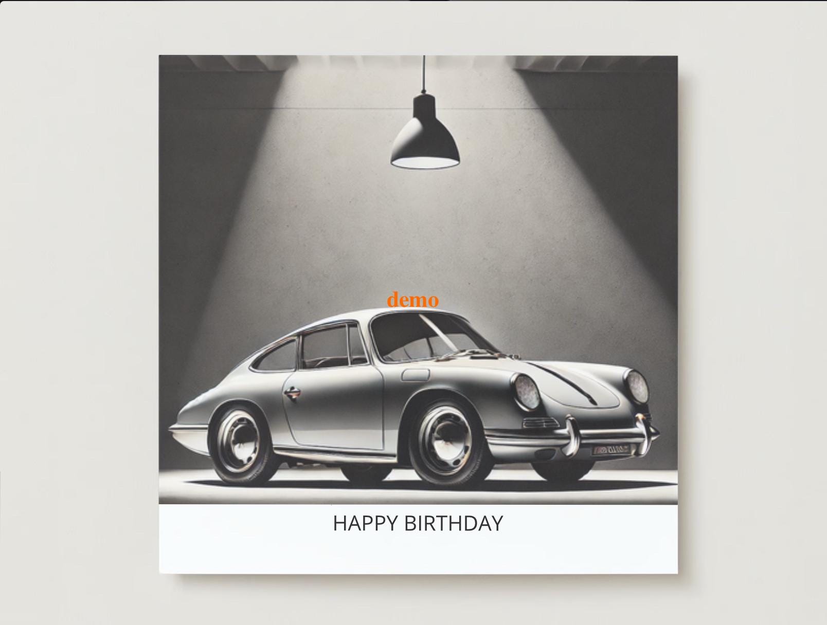 Digital Happy Birthday Greetz Card Classic Porsche! - Etsy