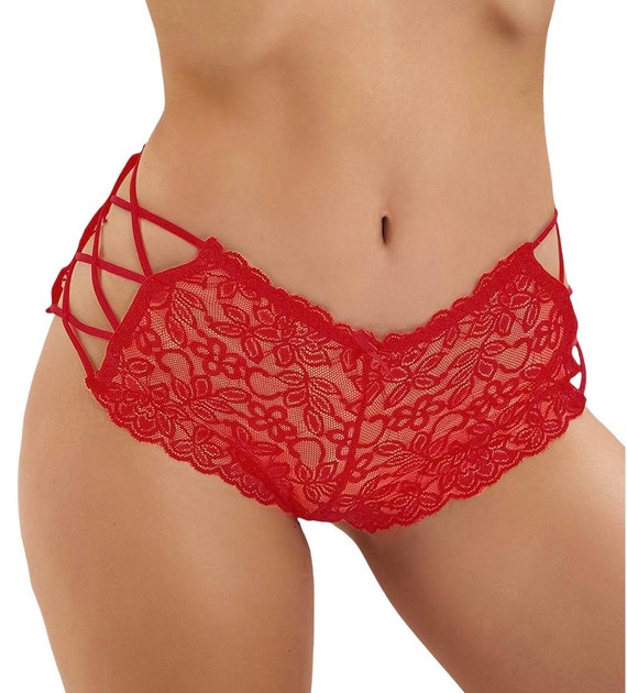 Red lace boyshorts sale