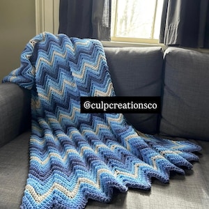 Textured Chevron Crochet Blanket Pattern (Downloadable PDF)