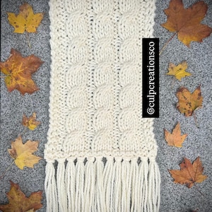 Cozy Cables Knit Scarf Pattern (Downloadable PDF)