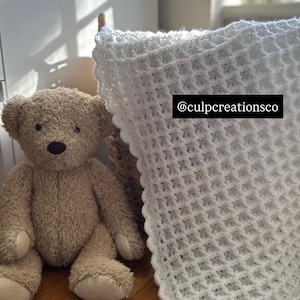 Waffle Stitch Crochet Blanket Pattern (Downloadable PDF)