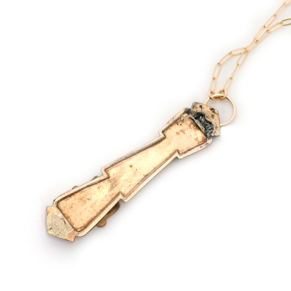 Sword Necklace, Column Pillar of Strength Bar Pin… - image 3