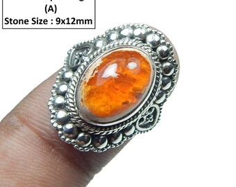 Natural Mexican Opal Gemstone Ring, Handmade Ring, Designer Silver Ring, Beautiful Ring, 925 Stamp Sterling Silver Ring.