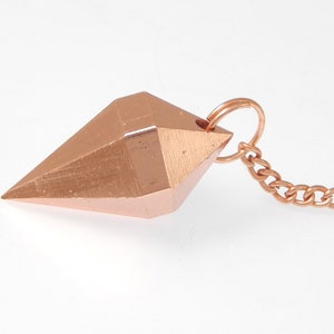 12 Facet Cone Shape Copper Metal dowsing Pendulum, Healing Copper Metal Pendulum, Energy Healing Pendulum, Copper Pendulum Chain. SALE