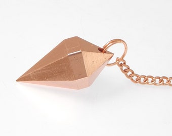 Copper Dowsing Pendulum: 12 Facet Cone, Energy Healing