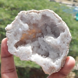 Natural Crystal Quartz Geode, Beautiful Crystal Quartz Geode With Druzy, Moroccan Crystal Rock Quartz Geode, Weight 202.1 gram.