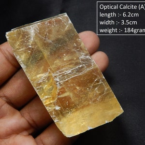 Natural Optical Calcite, Yellow Polished Optical Calcite, Raw Optical Calcite, Optical Calcite Crystal, Metaphysical Stone. SALE