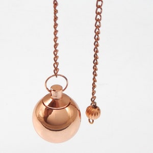 SALE Round Ball Copper Metal Pendulum, Openable dowsing Pendulum, Healing Copper Pendulum.