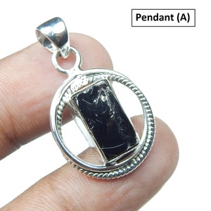Rough Shungite Pendant, Powerful Energy Grounding Crystal, Elevated Shungite Necklace, 925 Stamp Sterling Silver Pendant, Everyday Jewelry.
