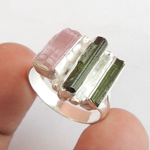 Multi-Color Tourmaline 925 Sterling Silver Ring