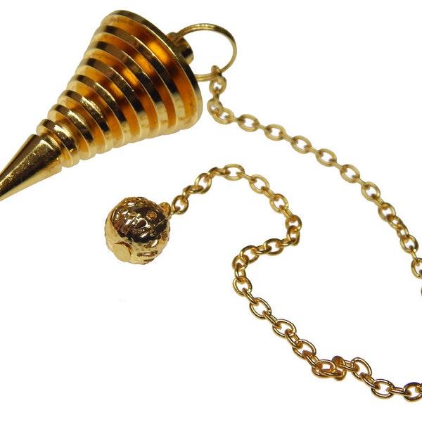 Pendule à bobine à 9 anneaux, pendule en spirale, pendule en cuivre/laiton/métal blanc, pendule design, pendule de divination, pendule de guérison.