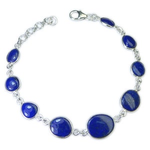 Natural Free Size Lapis Lazuli Silver Bracelet, anniversary gift, 925 Sterling Silver Bracelet, Birthday Gift, Gift For Christmas. SALE