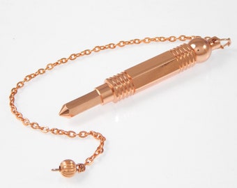 Pencil Shape Copper Pendulum: Divination, Chakra Balancing (8-9 Inches)