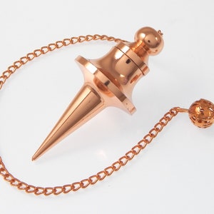 Long Cone Point Copper Metal Openable Disc Pendulum, Healing Dowsing Copper Pendulum. SALE