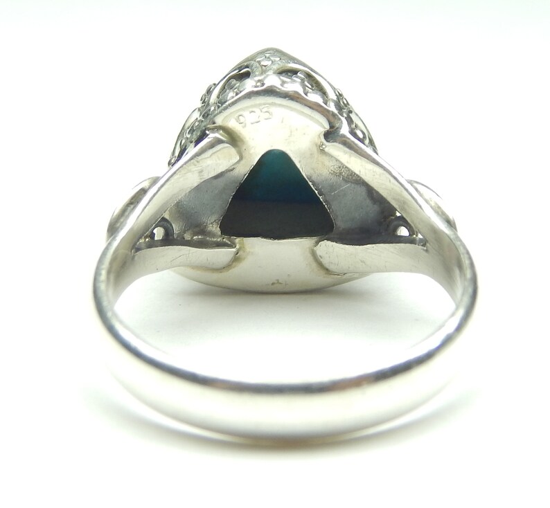Trillion Shape American Turquoise Ring American Turquoise Silver Ring 925 Stamp Sterling Silver Ring Turquoise Stone Ring,SALE