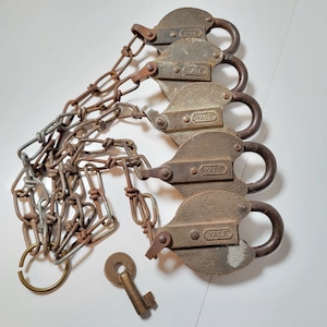 5 Yale Railroad Padlocks with 1 Switch Key that Fits Them All