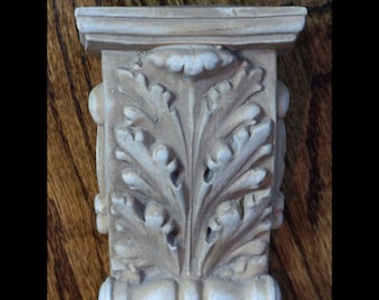 Pair Of Acanthus Leaf Corbels Older Solid Wood Architectural Wall Bracket