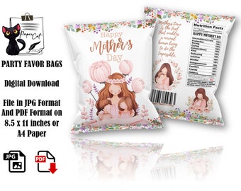 Printable Mother's Day Chip Bag: Party Favor Souvenir (Digital Download)