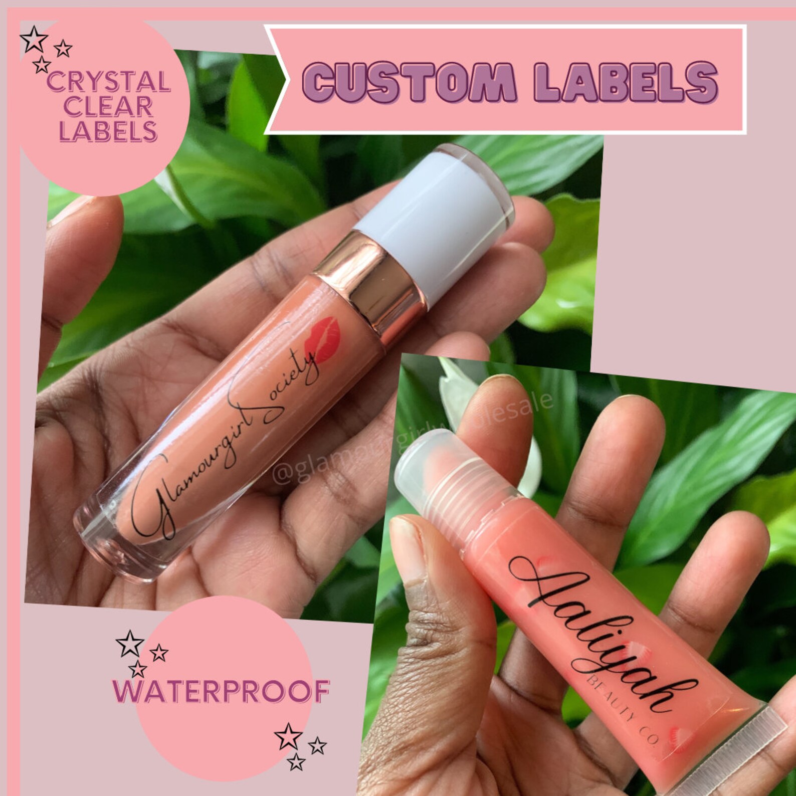 Custom Lip Gloss Labels Logo Labels Clear Lip Gloss Label Etsy
