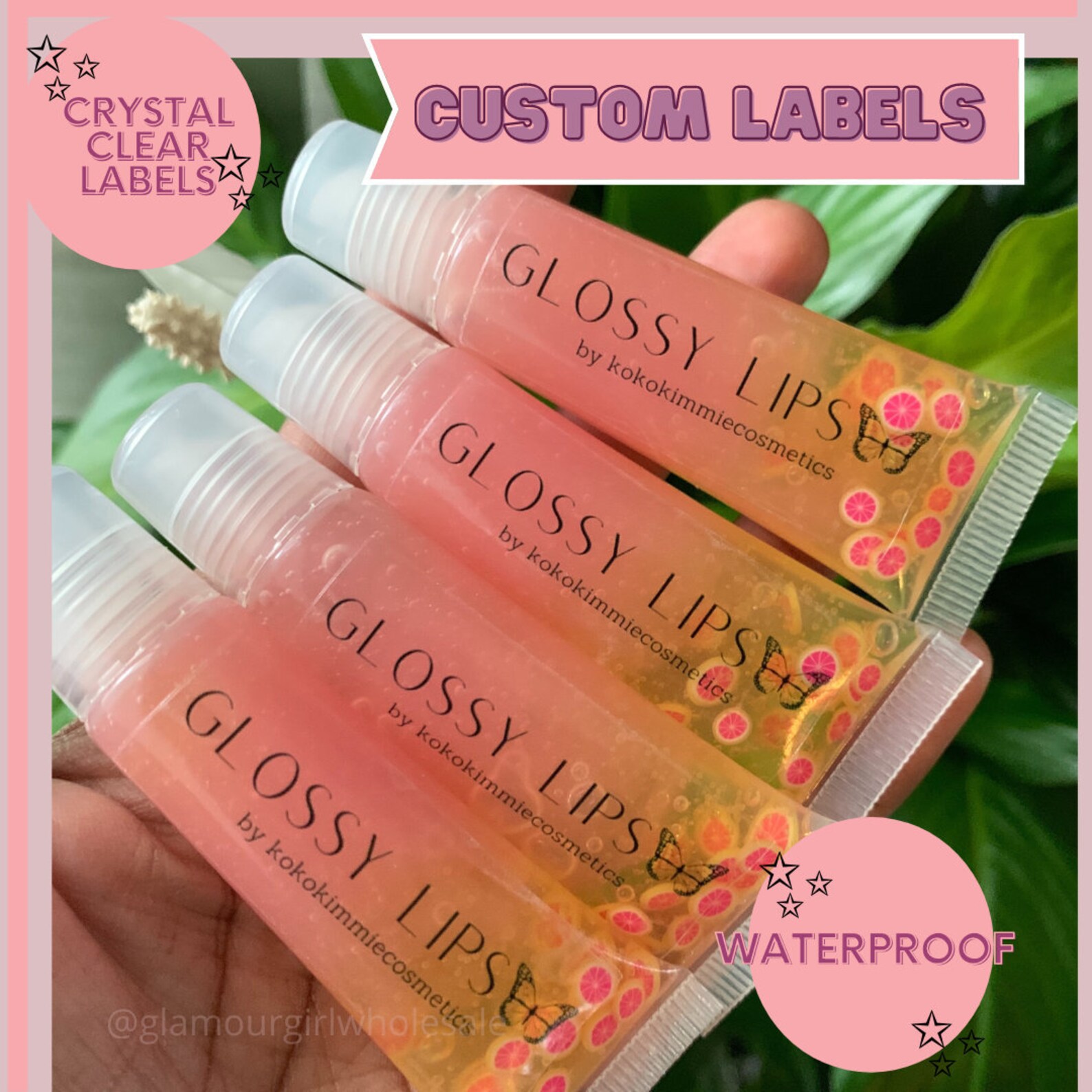 Custom Lip gloss labels logo labels clear lip gloss label Etsy