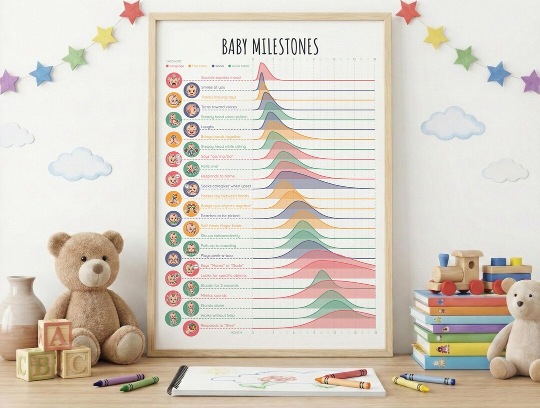 Baby Milestones Chart | Birth to 5 Years Development Tracker (digital ...