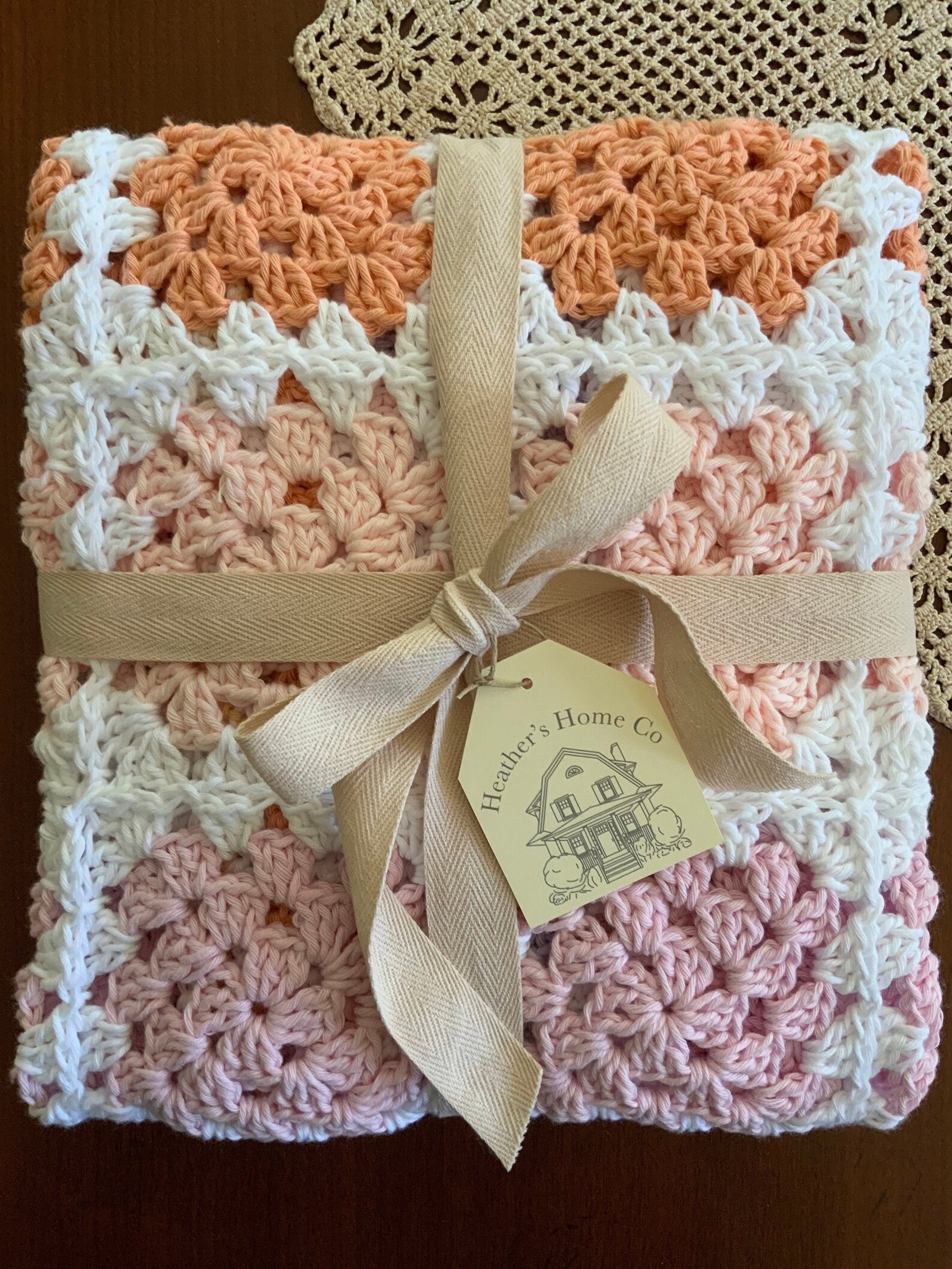 Cotton Crochet Baby Blanket Natural Fiber Baby Girl Afghan Etsy