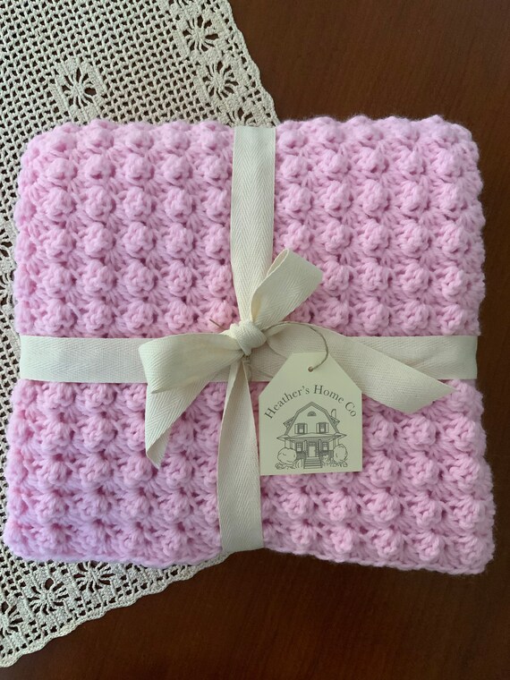 Pink Baby Girl Blanket Handmade Crochet Afghan for Sale Baby Shower Newborn Gift Ready to Ship Etsy