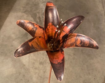 Hand Made Copper Oriental Lily