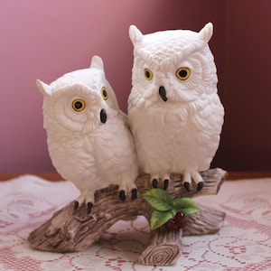 MINT Great White Horned Owl Pair - Andrea by Sadek Figurine