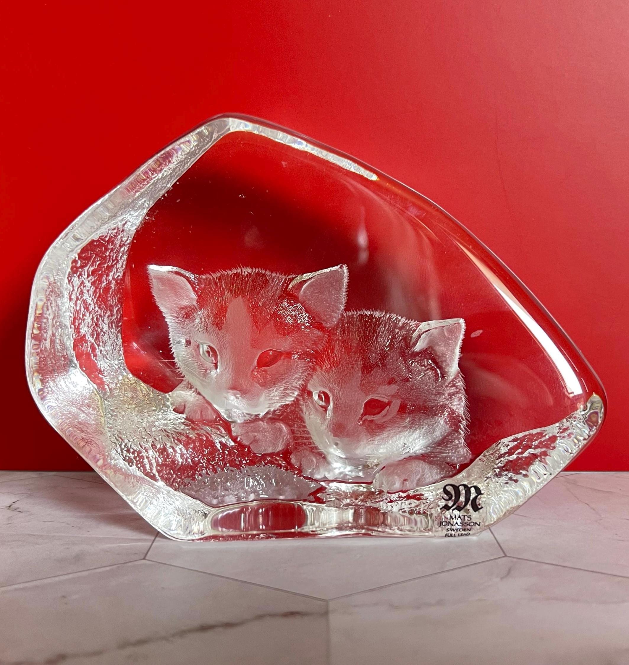 Mats Jonasson Crystal Glass Paperweight - Etsy