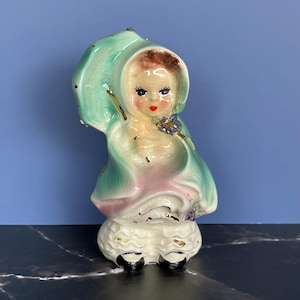 Rare Vintage 1953 Josef Originals California &quot;April&quot; Girl with Umbrella Figurine  - April Showers