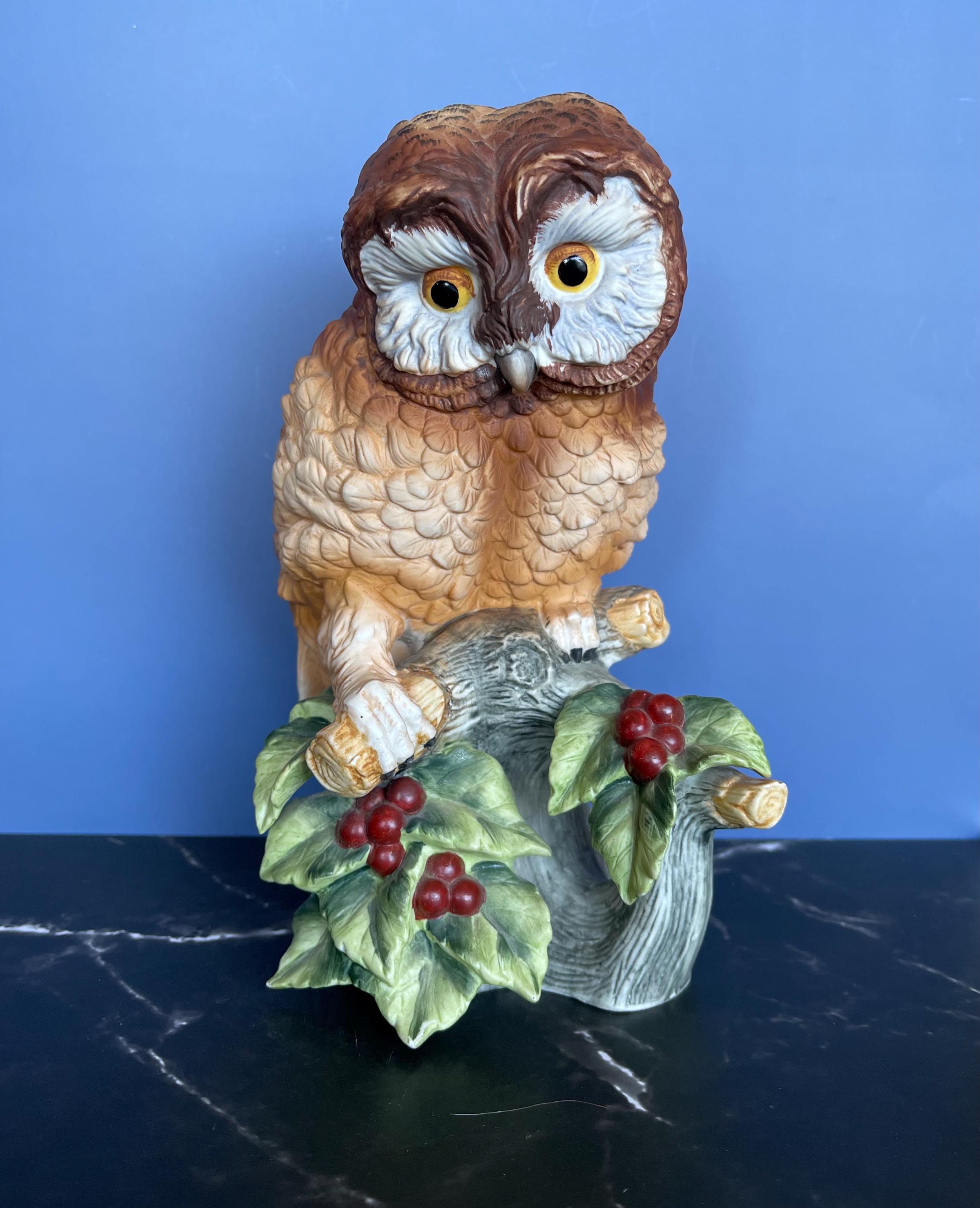 Elf Owl Porcelain Figurine – Andrea by Sadek - Vintage 1990s – Mint Condition