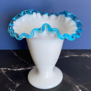 Fenton Aqua Crest Vase
