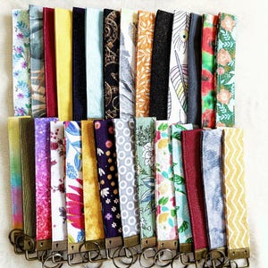 Handmade Cotton Keychain Wristlet | Colorful Fabric Key Fob