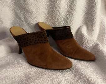 Vintage Rangoni Suede Heeled Mules