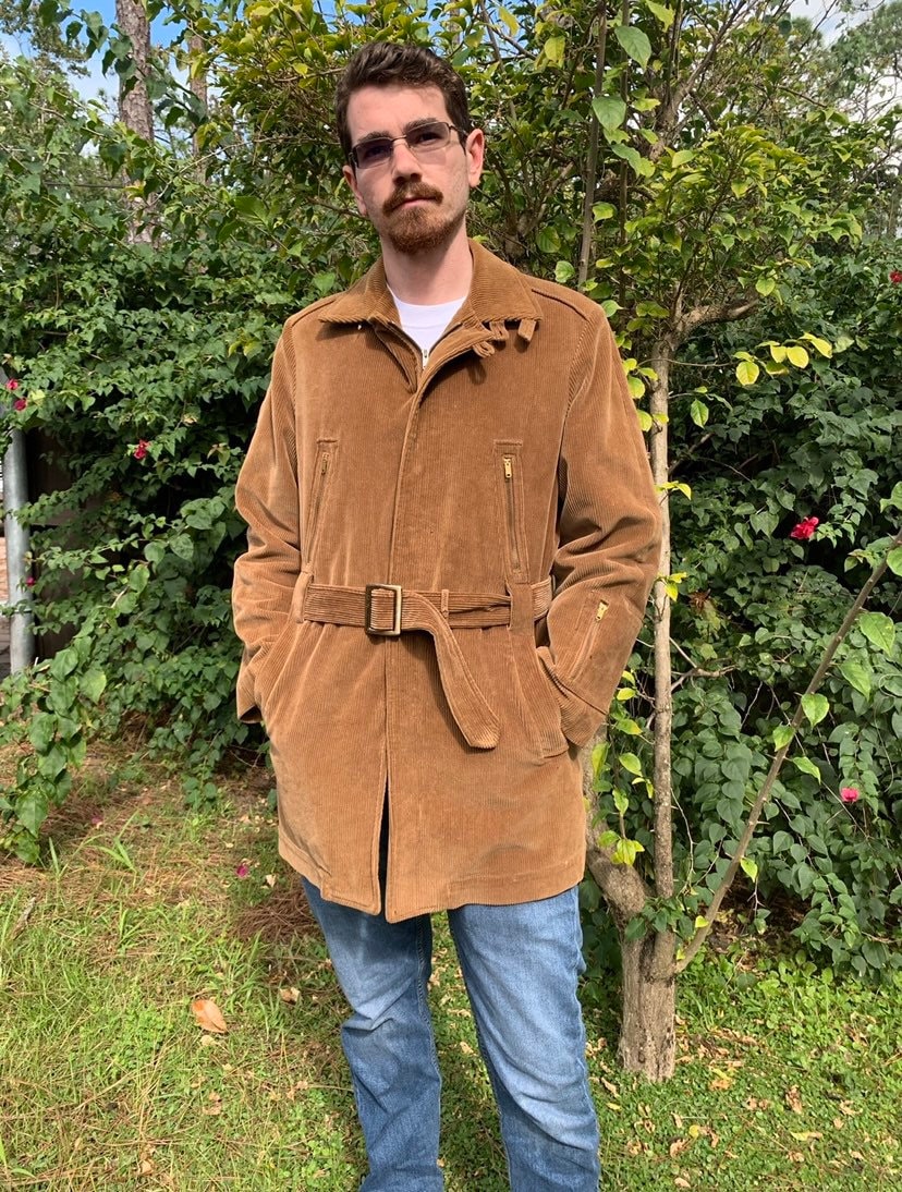 Vintage Mens Brown Corduroy Mens Shop Jacket Etsy