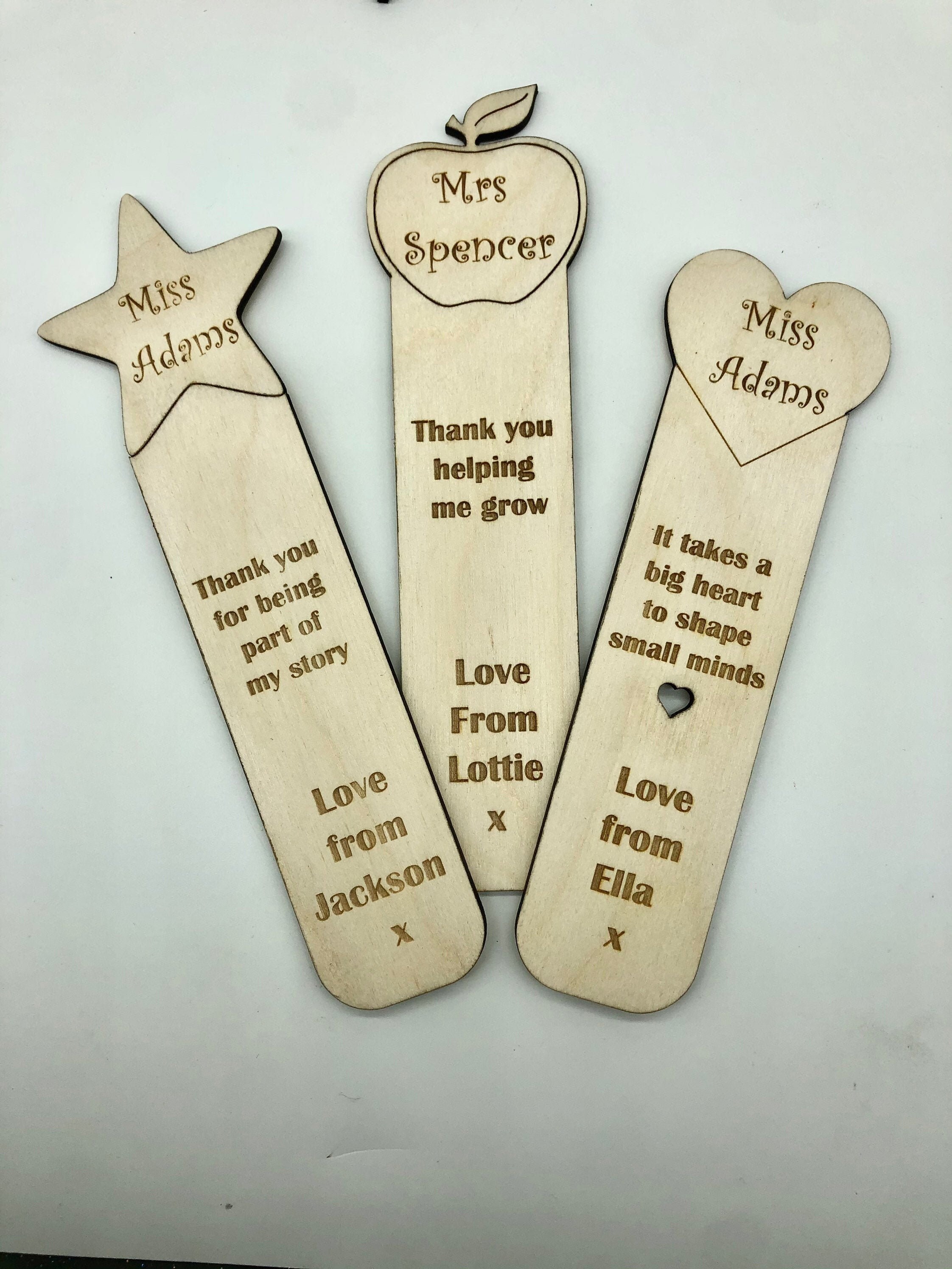 Personalised Teacher Bookmark. Thank You Teacher Gift. Etsy UK