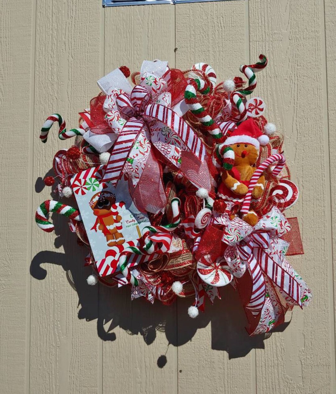 Gingerbread Wreath, Candy Cane Wreath, Gingerbread Man Wreath - Etsy