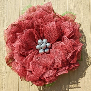 Poinsettia Wreath, Flower Wreath, Christmas Wreath