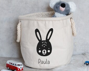 Cesta de almacenamiento "Conejo + Nombre" (diferentes fuentes posibles)