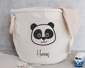 Cesta de almacenamiento "Panda + Name" (diferentes fuentes posibles)