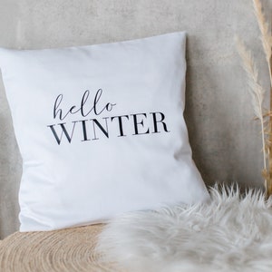 Cushion cover &quot;hello Winter&quot;