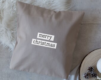 Funda de almohada "feliz navidad" Máquina de escribir